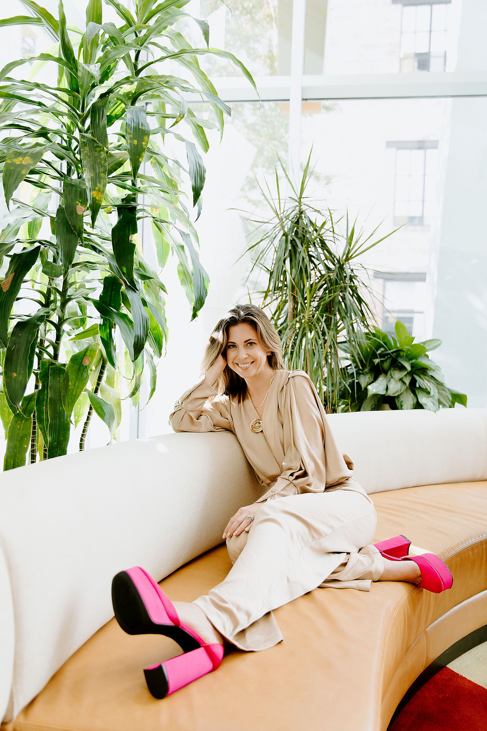 Allison Conway in plant atrium